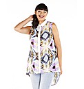 Multi Trippy Blouse With Contrast Collar