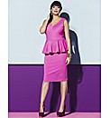 Fitted Textured Peplum Dress