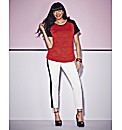 White And Black Panel Trousers