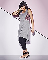 Tunic With Contrast Neon Lace Panels