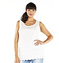 Floral Broderie Cami With Scalloped Hem