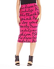 Midi Graffiti Printed Skirt