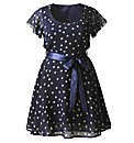 AX Paris Navy Spot Dress With Satin Belt