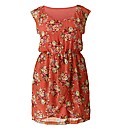 AX Paris Wrap Coral Print Dress