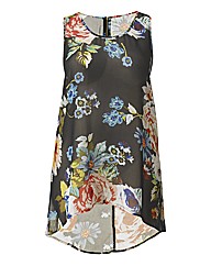 AX Paris Black Floral Chiffon Vest