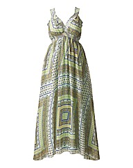 AX Paris Square Print Mint Maxi Dress