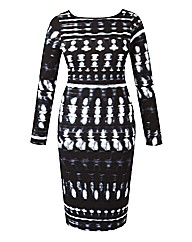 Ombre Print Midi Bodycon Dress