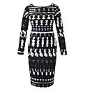 Ombre Print Midi Bodycon Dress
