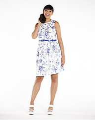 Floral Blue Skater Dress