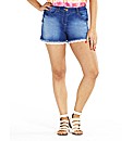 Denim Shorts With Lace Hem