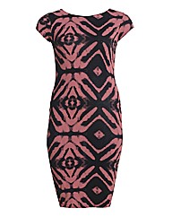 AX Paris Coral Aztec Bodycon Midi Dress