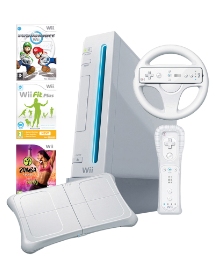 Wii Console White + Wii Fit Plus + Zumba