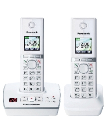 Twin Phone Answering with Machine White