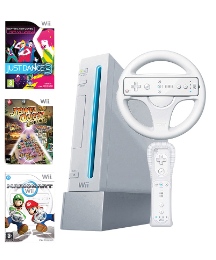 Wii Console White + 2 Games