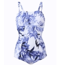 Silhouette Violet Leaf Bandeau Swimsuit
