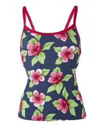 Beach To Beach Navy Print Tankini Top