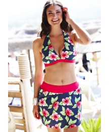 Beach to Beach Navy Print Bikini Top
