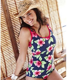 Beach To Beach Navy Print Swimsuit