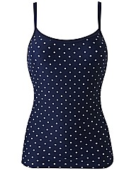Beach To Beach Navy Spot Tankini Top