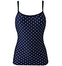 Beach To Beach Navy Spot Tankini Top