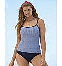Beach To Beach Navy Gingham Tankini Top