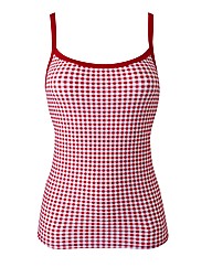 Beach To Beach Red Gingham Tankini Top