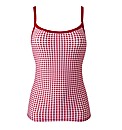 Beach To Beach Red Gingham Tankini Top