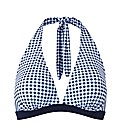 Beach To Beach Navy Gingham Bikini Top