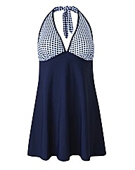 Beach To Beach Navy Gingham Swimdress
