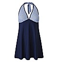Beach To Beach Navy Gingham Swimdress
