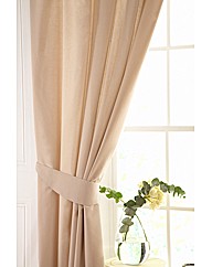 Easy Care Plain Lined Curtains &Tie Back