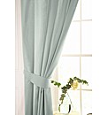 Easy Care Plain Lined Curtains &Tie Back