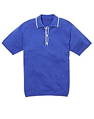 Jacamo Tipped S/S Knitted Polo Regular