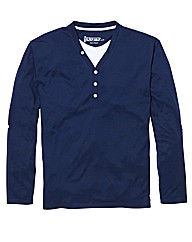 Jacamo Long Sleeve Layered T-Shirt Reg