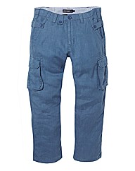 Jacamo Linen Cargo Pants 29In Leg Length