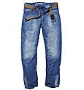 Jacamo Fashion Jeans With Webbed Belt L