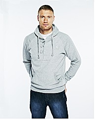 Flintoff By Jacamo 1/4 Button Hoody Reg