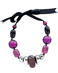 Fresh Cargo Metal Hoop Ribbon Necklace