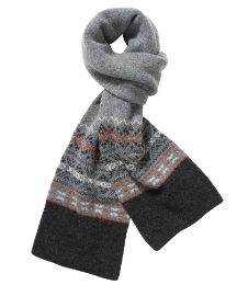 Ben Sherman Grey Fairisle Scarf