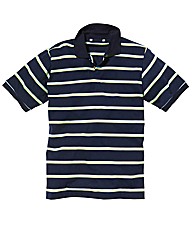 Jacamo Engineered Stripe Polo Shirt Reg