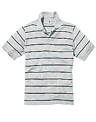 Jacamo Engineered Stripe Polo Shirt Reg