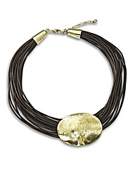 Malissa J Battered Disc Short Necklace