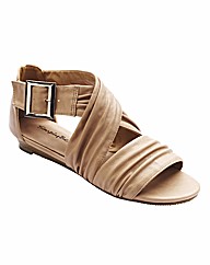 Simply Be Cross Over Low Wedge Sandals E