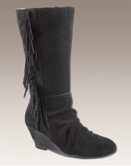 Simply Be Wedge Fringe Boots EEE Fit