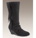 Simply Be Wedge Fringe Boots EEE Fit