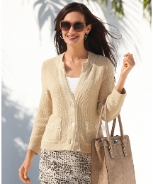 Gray & Osbourn Chiffon Trim Cardigan