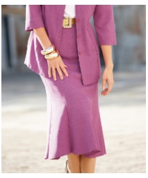 Gray & Osbourn Linen Look Panelled Skirt