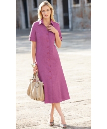 Gray & Osbourn Linen Look Shirt Dress