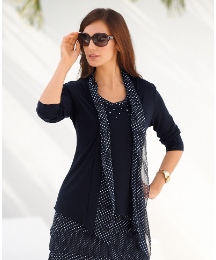 Gelco Spot Trim Jersey Cardigan