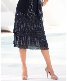 Gelco Tiered Crinkle Georgette Skirt